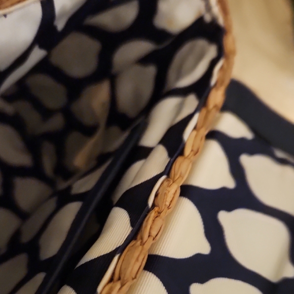 Kate Spade Navy and Tan Woven Shoulder Bag - Picture 7 of 11
